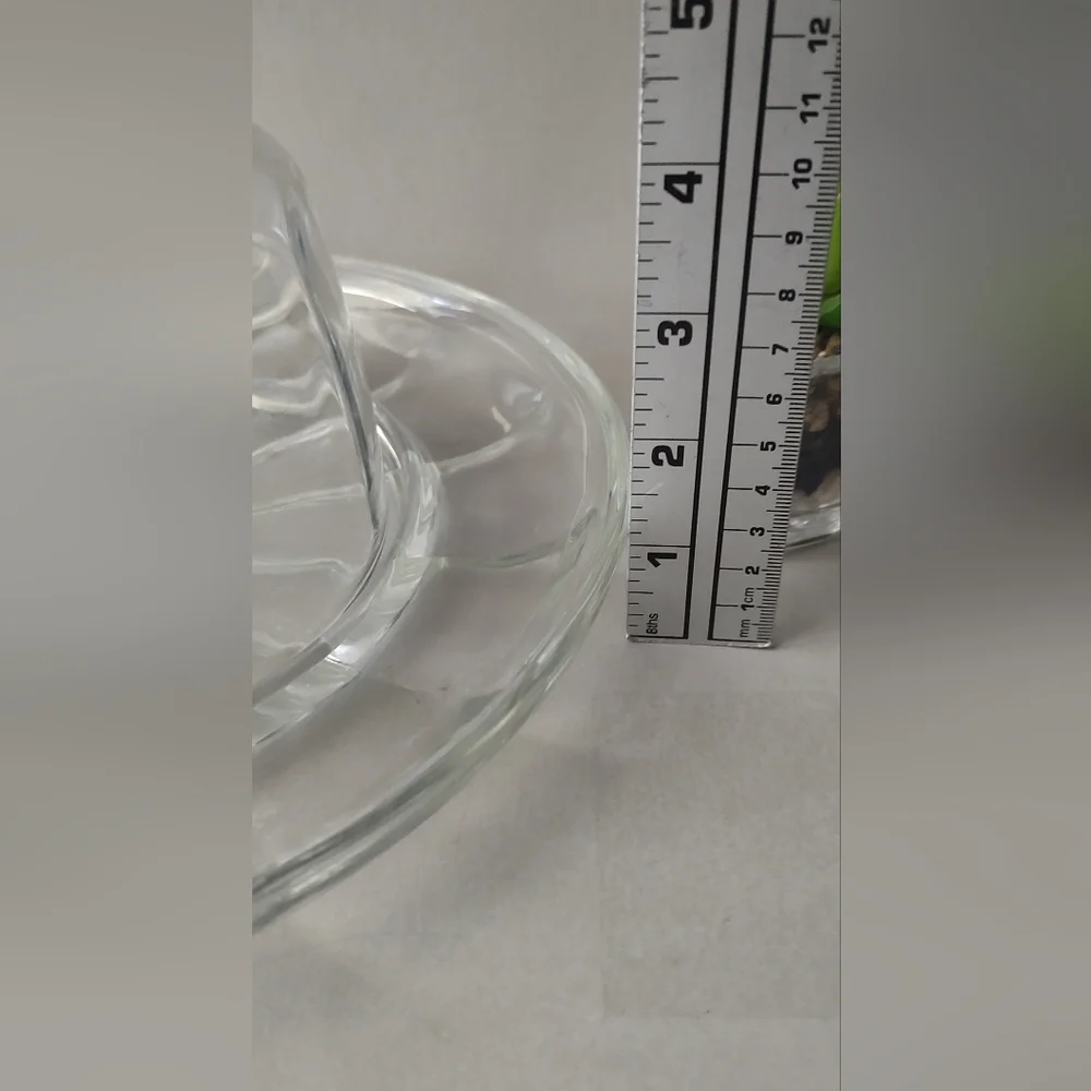 Clear Paneled Glass Cheese Dome W/11” Plate To Hold Crackers